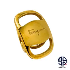 Salvatore Ferragamo サルヴァトーレフェラガモ FERRAGAMO ロゴプレート 筆記体ロゴ スカーフリング ゴールドカラー スカーフ留め ファッション 小物 ブランドのサムネイル