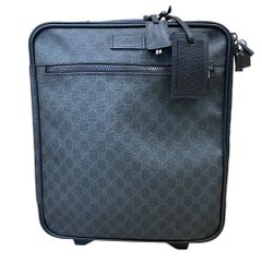 GUCCI GG Supreme Carry Bag, Trolley Case, 170668, PVC Leather, Black/Gray, Elegant, Sophisticated, High Quality, Daily Use, Classic, Practical