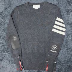 THOM BROWNE トムブラウン 4bar 半袖ニット グレー L - メルカリ