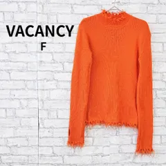 VACANCY ダメージ加工 リブニット オレンジ F 古着のサムネイル