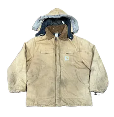 80s USA製 Carhartt トラディショナルコート CQ186 フード付き IDEALジップ 48 XXL ヴィンテージのサムネイル