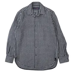 【極美品】LOUIS VUITTON ルイ・ヴィトン 長袖シャツ サイズ XS メンズ 2019AW ハウンドトゥース 千鳥格子柄 メタリックヤーン トップス シルバー ブラック 黒 銀色 イタリア製のサムネイル