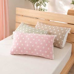 枕カバー 43×63cm  35×55cm 用 筒形  タオル枕カバー タオル地 パイル のびのび ピロケース まくらカバー 伸縮性抜群 のびる 伸びる 水玉 ドット 柄 綿100%