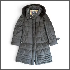 三陽商会◆バーバリー◆BURBERRY ロンドン ダウンコート 38 内側チェック フォックスファー  中古のサムネイル