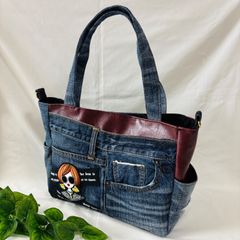 ❤チビさやか様専用❤バイクガールトートバッグ デニムリメイク
