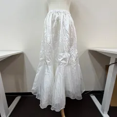 【prima boutique】フラメンコ衣装 スカート ファルダ ペチコート 白 サテン オーガンジー フリル シンプルのサムネイル