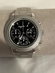 値下げ 稼働★AGNES B. アニエスベー V654-6100 クロノ不調 QZ 腕時計 電池新品のサムネイル