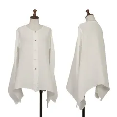 イッセイミヤケミーISSEY MIYAKE me クレーププリーツフレアブラウス 白Fのサムネイル