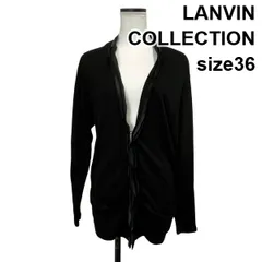 ■ ランバンコレクション LANVIN COLLECTION カーディガン トップス 長袖 Vネック リボン 黒 カシミア混 36 S 7号 レディース S6H512のサムネイル