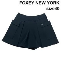 ◇ フォクシーニューヨーク キュロットショートパンツ フラップ付きサイドポケット ブランドロゴプレート 40 M 9号 レディース S6H552のサムネイル