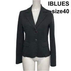 ◆ イブルース IBLUES テーラードジャケット ブレザー ニット 長袖 シングルブレスト グレー ウール混 40 L 11号 レディース S6H543のサムネイル
