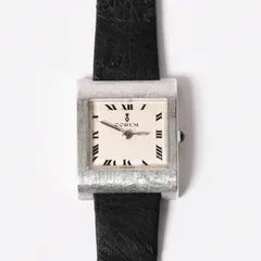 CORUM コルム Buckingham バッキンガム 腕時計 重量約22.57g 18KWG SS 手巻き オーストリッチベルト ブラック シルバー 美品 中古 4a003103のサムネイル