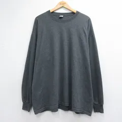XL/古着 ラッセル 長袖 ビンテージ Tシャツ メンズ 00年代 00s ワンポイントロゴ 大きいサイズ クルーネック グレー 霜降り 26jun29のサムネイル