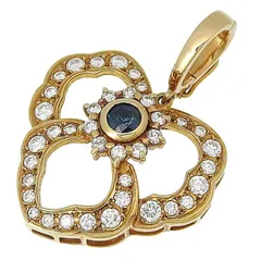 MIKIMOTO ミキモト リーフ モチーフ サファイア ダイヤ トップ K18YG 750 イエローゴールド サファイア 0.25ct ダイヤモンド 0.55ct チャーム 5.3g アクセサリー レディース 送料無料 240101861312 ★のサムネイル
