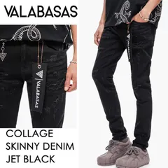 【 本国現地価格 】【2026年春夏】【最新作】VALABASAS タイトフィットスキニーデニムパンツ  【ジェットブラック】【黒】【スキニーデニムパンツ】【ロゴキーホルダー付き】【前ブランドロゴ吊り下げタグ】【後ブランドロゴ布タグ】のサムネイル