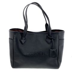 LOEWE ヘリテージ レザー トートバッグ ブラック エンボスロゴ A4収納
