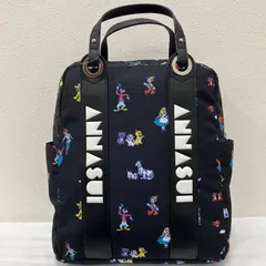 Y6038　ANNA SUI　アナスイ　リュック　 バックパック　ディズニー　コラボ　 Disney100　ディズニー創立100周年記念　 限定特別アートモデル　ブラック系　黒　 ナイロン　総柄　PCケース付き　レディースのサムネイル