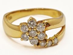 ☆1.2ct☆✨ダイヤモンドK18カーブリング指輪 - メルカリ