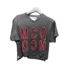 ファッション / Alexander McQueen アレキサンダー・マックイーン ツアーベルベット ロゴ Tシャツ ブラックのサムネイル