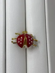 ミキモト　MIKIMOTO 真珠島　あこや真珠 ヴィンテージ　てんとう虫　赤　ピンブローチ　★MMEOT-160のサムネイル
