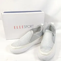 新品タグ付 ELLE SPORT　エルスポーツ インヒールメッシュスリッポン 24.5cm ホワイト　ESP12568Aのサムネイル