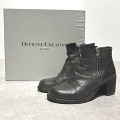 定価7.1万 箱付き OFFICINE CREATIVE ダブルサイドジップ ブーツ ブラック 本革レザー オフィチーネクリエイティブ 22.5㎝
