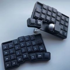 pixi43 ブラック 17mmピッチ 無線トラックボール付キーボード roBa