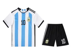 キッズ用 アルゼンチン メッシ10番サッカーセットユニフォーム上下 幼稚園・運動会対応のサムネイル