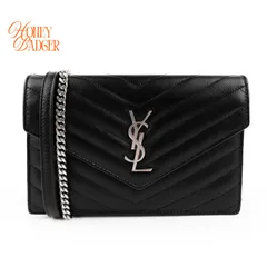 【美品】サンローランパリ SAINT LAURENT PARIS マテラッセ チェーンウォレット レザー ブラック シルバー金具のサムネイル