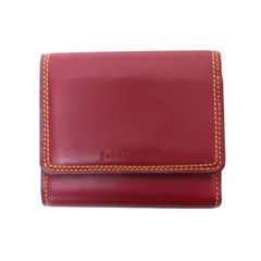 J&M DAVIDSON ジェイアンドエムデヴィッドソン ウォレット カウレザー 三つ折り 財布 FOLDING WALLET 10232N コンパクト ステッチ 牛革 バーガンディ レッド ブランド ファッション アイテム【レディース】【中古】のサムネイル