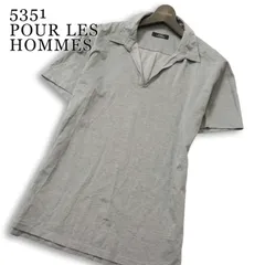 5351 POUR LES HOMMES 5351プールオム 春夏★ 半袖 スキッパー ポロシャツ 日本製 Sz.50 メンズのサムネイル