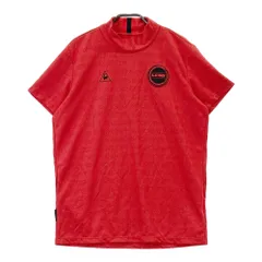 サイズ：L LE COQ GOLF ルコックゴルフ  ハイネック 半袖Tシャツ ロゴ 総柄 レッド系 [240101510605] ゴルフウェア メンズ ストストのサムネイル