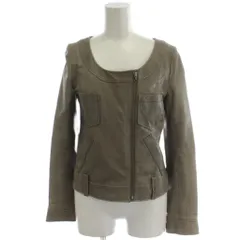 ジルスチュアート JILL STUART レザージャケット ライダース S グレー ノーカラー 長袖 フロントジップ /GG ■GY59のサムネイル