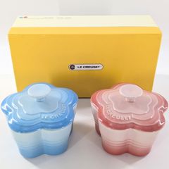 ル・クルーゼ 花 フラワー ココット プチ ラムカン セット ピンク