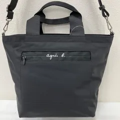 6040　【美品】　agnes b.　アニエスベー　2way　ショルダーバッグ　ハンドバッグトートバッグ　ナイロン　PAS07M-01　ブラック　黒　レディース　軽量　無地のサムネイル