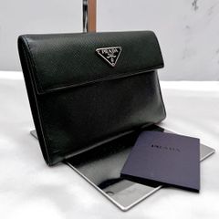 ◇美品◇プラダ サフィアーノレザー 三つ折り財布 三角プレート