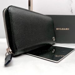 ◇美品◇グッチ シマレザー ロゴプレート 長財布 ダークブラウン