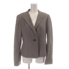 ジバンシィ GIVENCHY BOUTIQUES ジャケット 上着 ウール シルク混 40 グレー チェック柄 テーラードカラー 長袖 55657045 /AP15 ■GY06のサムネイル