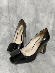 miu miu ミュウミュウ オープントゥ リボン ハイヒール パンプス size35/黒 ■■◎レディースのサムネイル