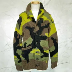 1 piu 1 uguale 3 ウノピュウウノウグァーレトレ　SHAWL CARDIGAN BIG CAMO ショールカラー　ニット　カーディガン　ビッグカモ　ウール　ナイロン　Vサイズ　MRK004のサムネイル
