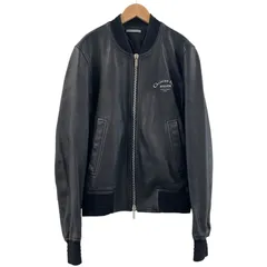 Dior HOMME ディオールオム アトリエ ライダース ラムレザージャケット ロゴ プリント ブラック 黒 48 L相当 メンズのサムネイル