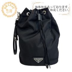 【未使用級✨現行】PRADA 巾着　ショルダー　Re-Nyon サフィアーノ　黒 極美品/現行】PRADA 巾着 ショルダー Re-Nyon サフィアーノ - メルカリ
