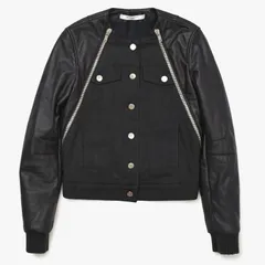 GIVENCHY ジバンシー レザージャケット ジッパーデザイン 14P 1513 600 ラムスキン ブラック シルバー金具 サイズ34 美品 中古 4a004809のサムネイル