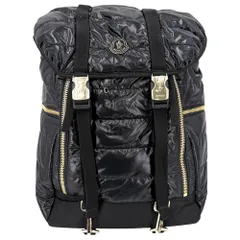 モンクレール リュック メンズ バックパック MONCLER ナイロン ブラック 黒 ゴールド金具【中古品】のサムネイル