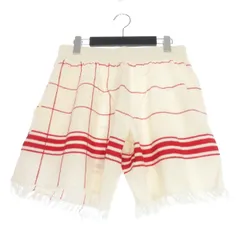 メゾンマルジェラ Maison Margiela 22SS フリンジ ニットショートパンツ ショーツ S オフホワイト/レッド 赤 白 S50MU0058 国内正規のサムネイル