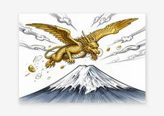 AIアート】【龍神降臨】金運上昇 縁起物 富士山 開運アート 龍 竜 辰年