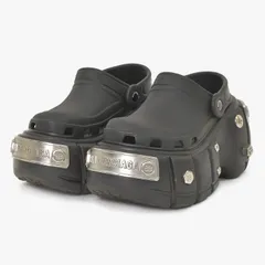BALENCIAGA バレンシアガ HARDCROCS ハードクロックス ロゴサンダル ブラック シルバー金具 サイズ36 美品 中古 4c064091のサムネイル
