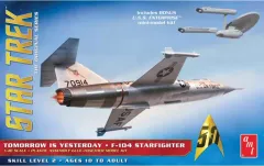 【中古】プラモデル 1/48 `宇宙暦元年7.21` アメリカ空軍 F-104 スターファイター ＆ 1/2500 U.S.S.エンタープライズ 「スタートレック 宇宙大作戦」 [AMT953]のサムネイル