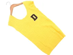 DOUBLE STANDARD CLOTHING ダブルスタンダードクロージング ワッペン ノースリーブ ニット セーター size36/黄 ■◆ レディースのサムネイル