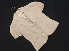 rebecca taylor レベッカテイラー リネン100% 半袖 テーラード ジャケット size2/ベージュ ■◆ レディースのサムネイル